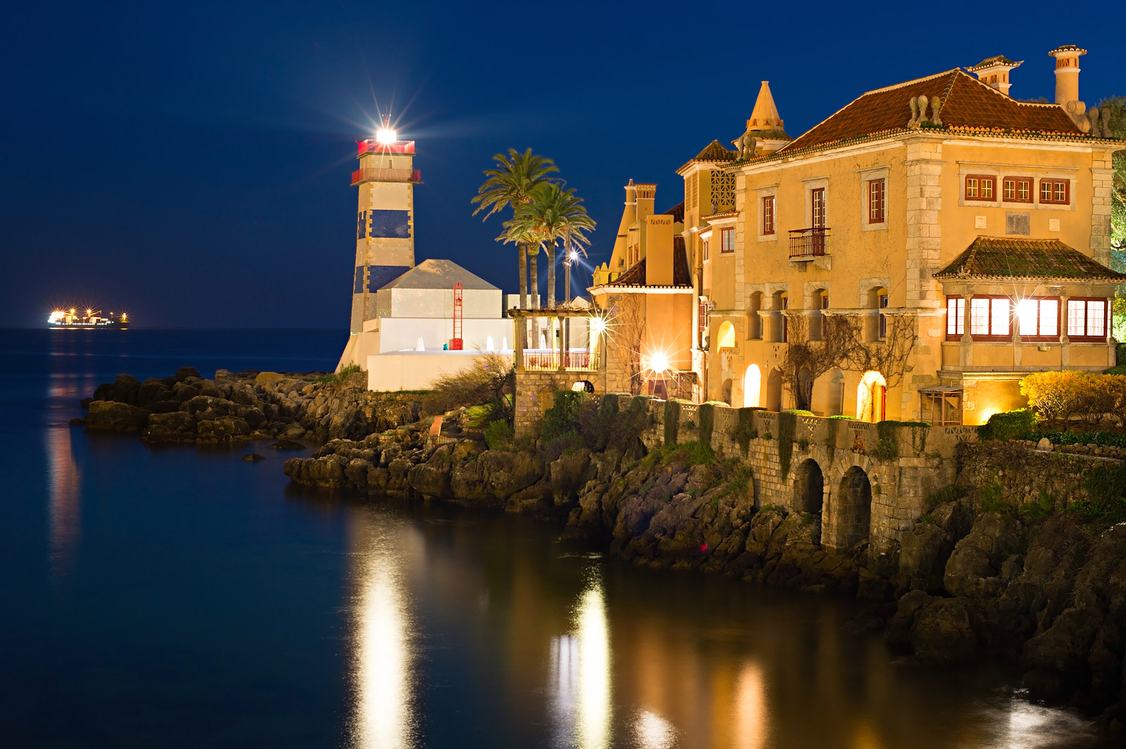 Cascais Lighthouse At Night, Santa Marta, Colombia